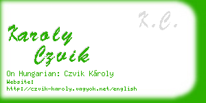 karoly czvik business card