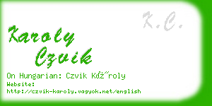 karoly czvik business card